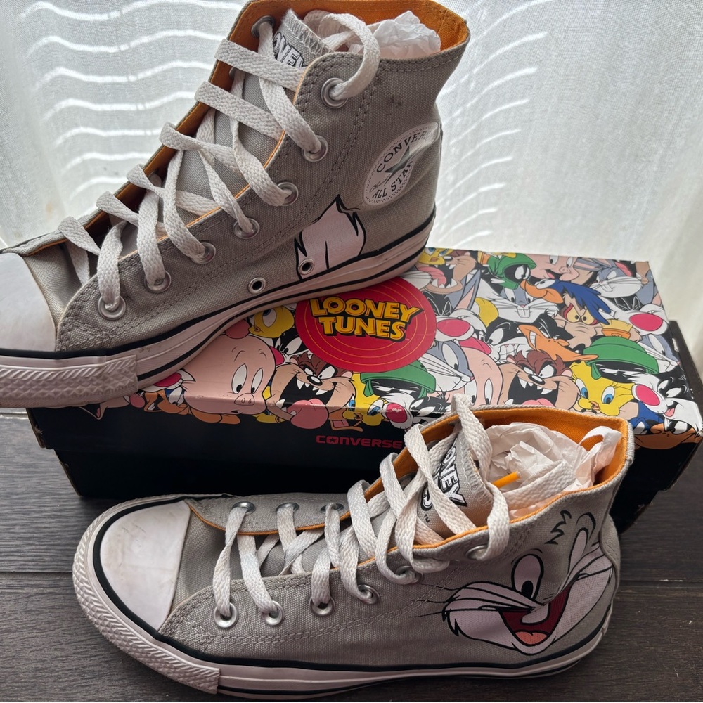 Converse Looney Tunes Gray High-Top Sneakers